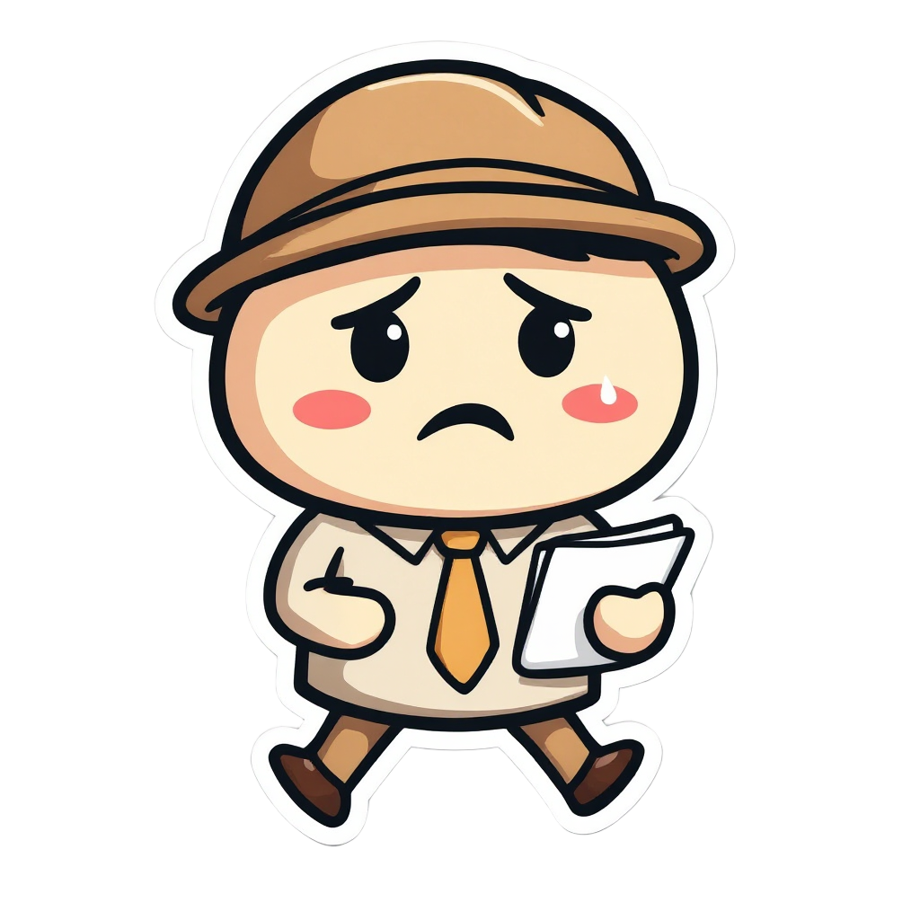 Anxious office worker clutching documents